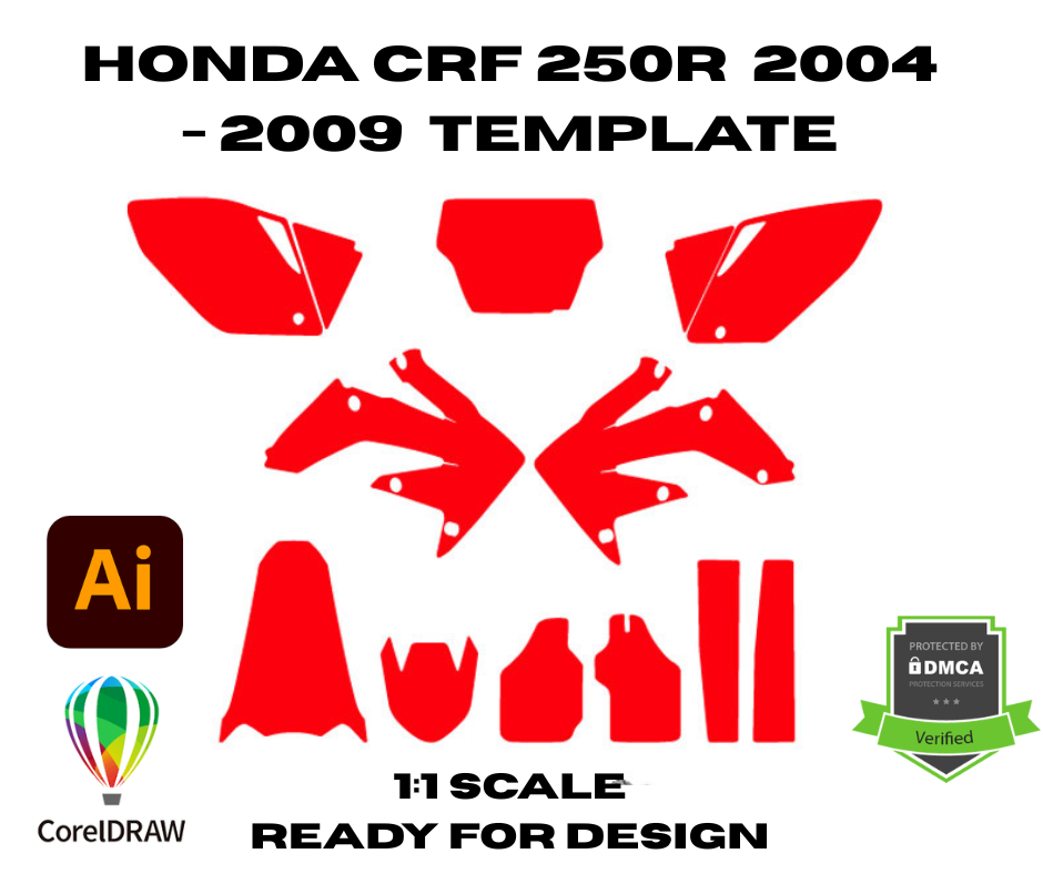 Honda CRF 250R 2004 2005 2006 2007 2008 2009 Template