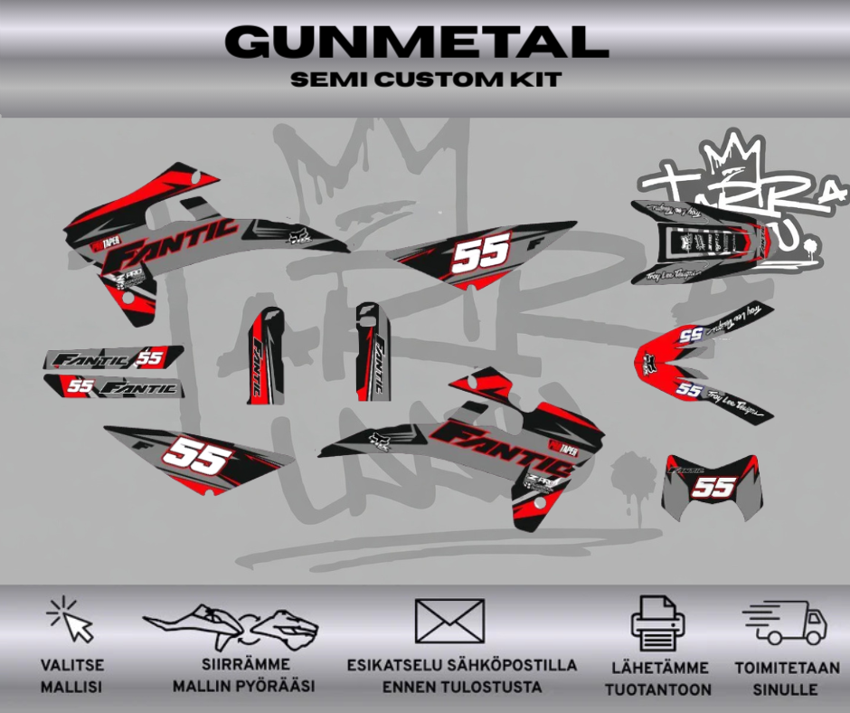 GUNMETAL Fantic 50 & 125 2017-2020 Tarrasarja
