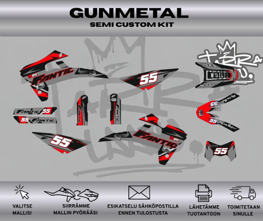 GUNMETAL Fantic 50 & 125 2017-2020 Tarrasarja