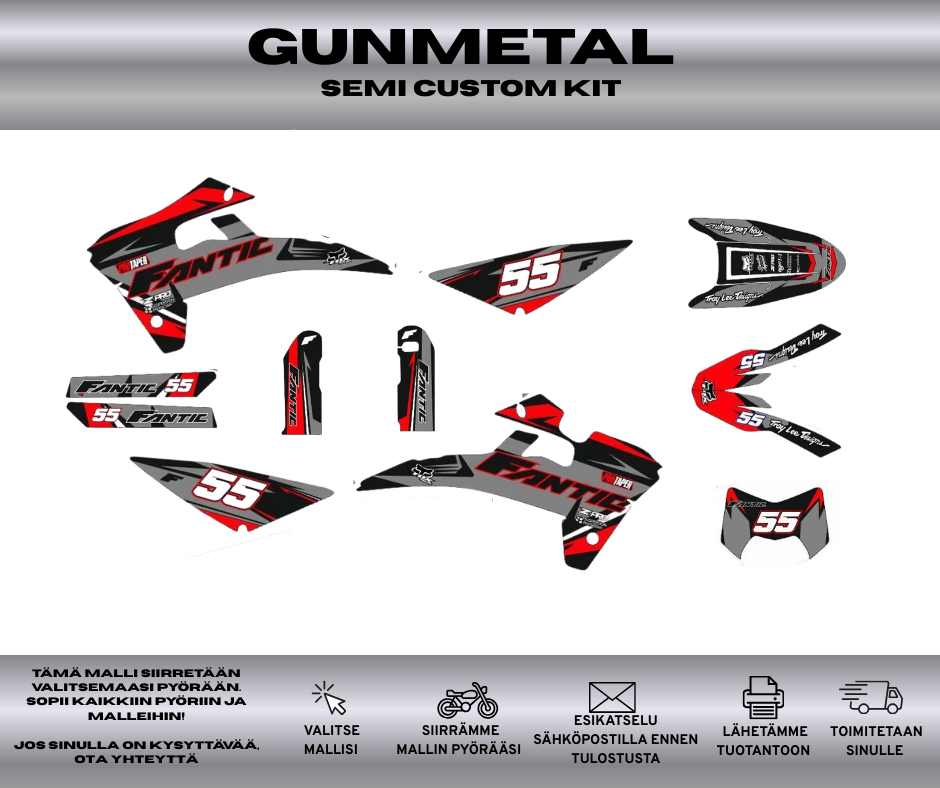 GUNMETAL Fantic 50 & 125 2017-2020 Tarrasarja