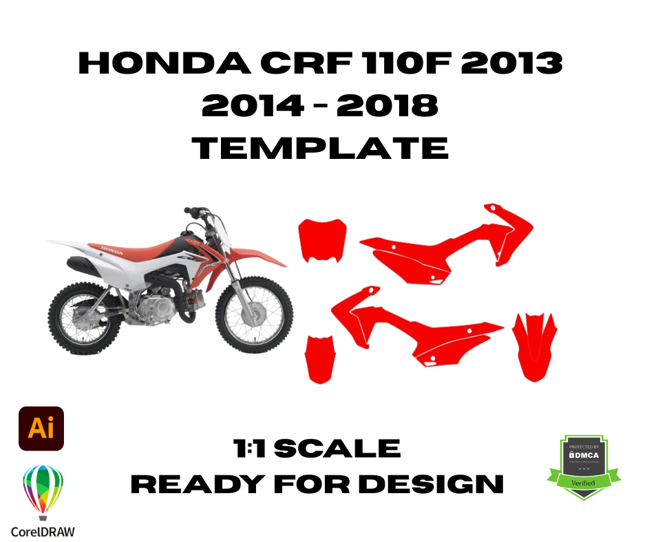 Honda CRF 110F 2013 2014 - 2018 Template