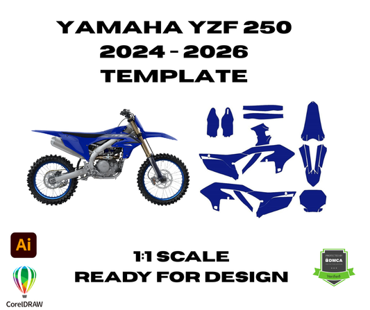 Yamaha YZF 250 2024 - 2026 Graphics Template